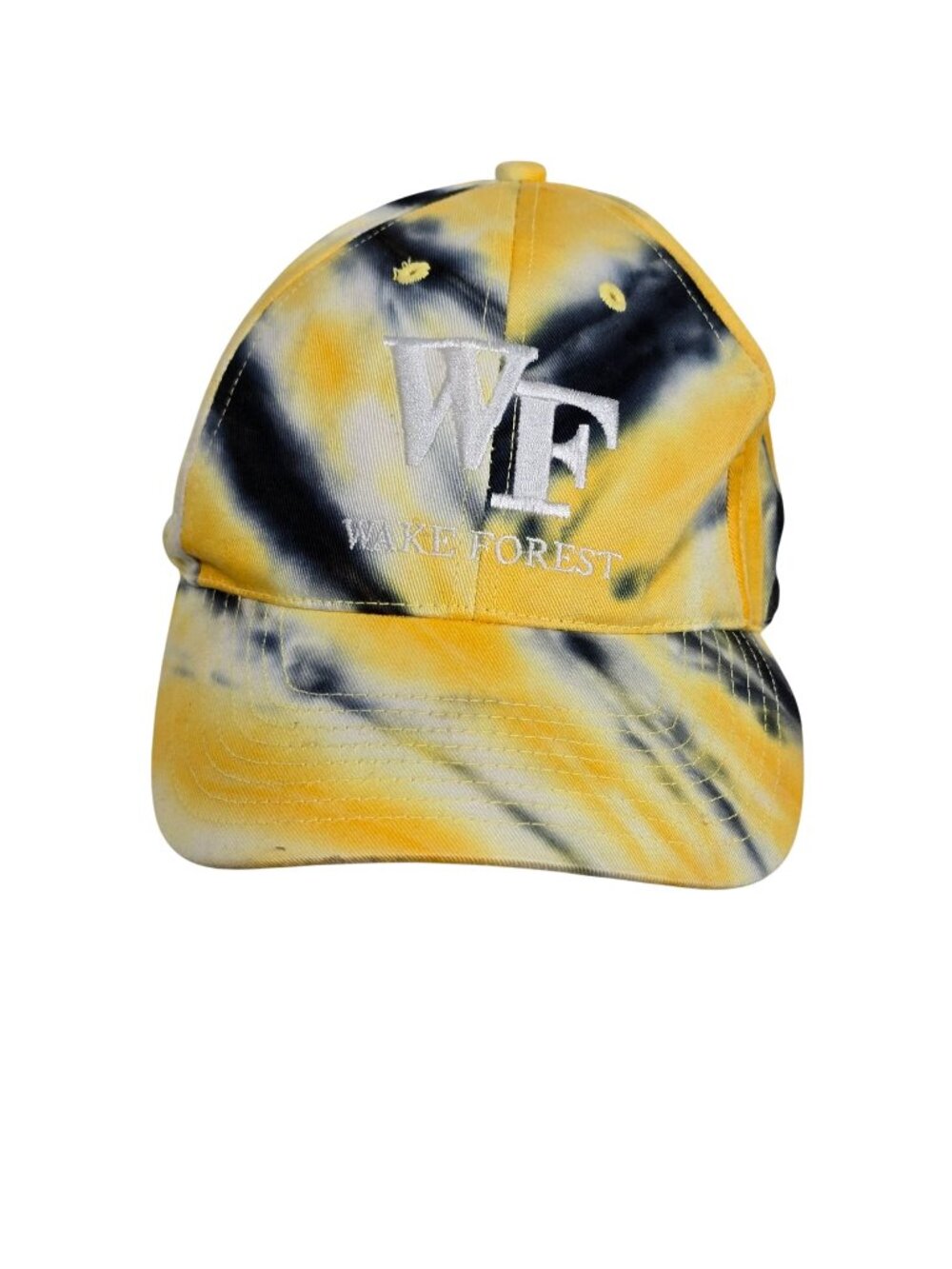 Wake Forest Demon Deacons Tie Dye Baseball Cap Hat Yellow Black Adjustable WF